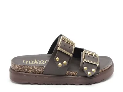 TUNEZ 262 Marron Sandales Plates Femme