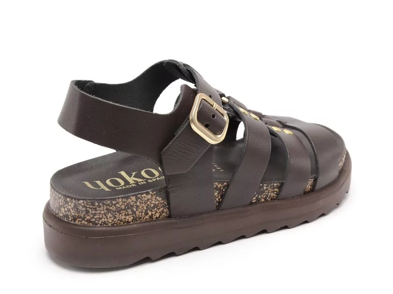 Yokono TUNEZ 255 Marron Sandales Plates Femme