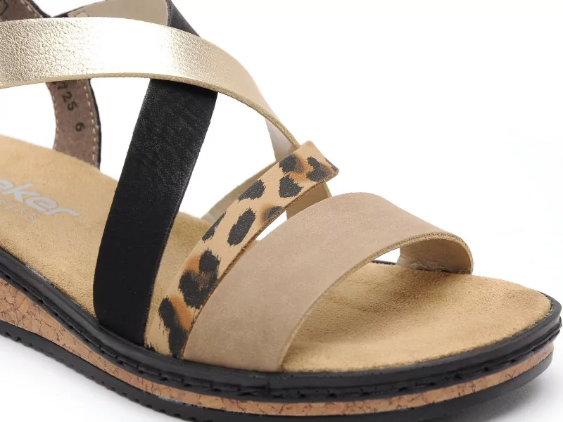 Rieker V3663 Multicolore Sandales Plates Femme