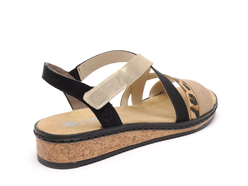 Rieker V3663 Multicolore Sandales Plates Femme