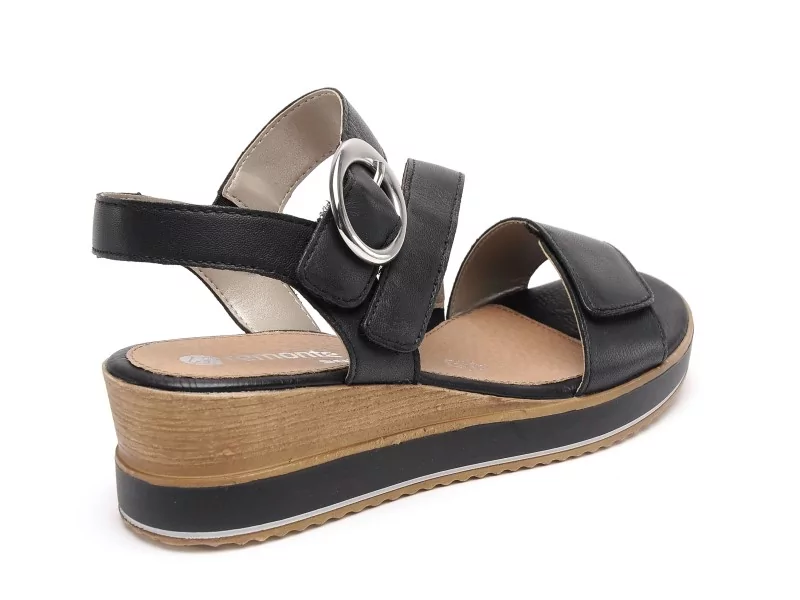 Remonte D6466 Noir Sandales à Talons Femme