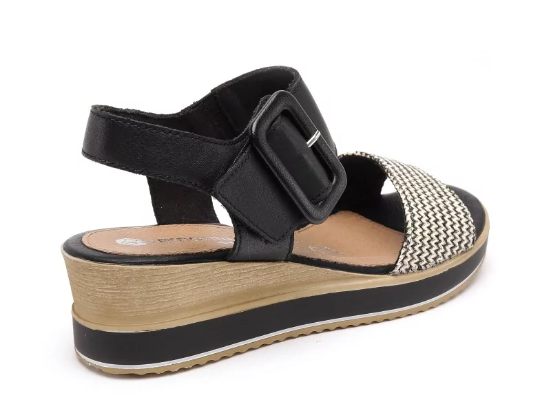 Remonte D6453 Noir Sandales à Talons Femme