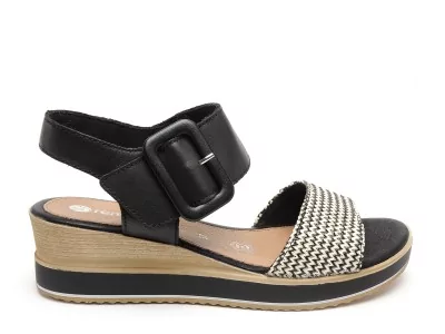 D6453 Noir Sandales à Talons Femme