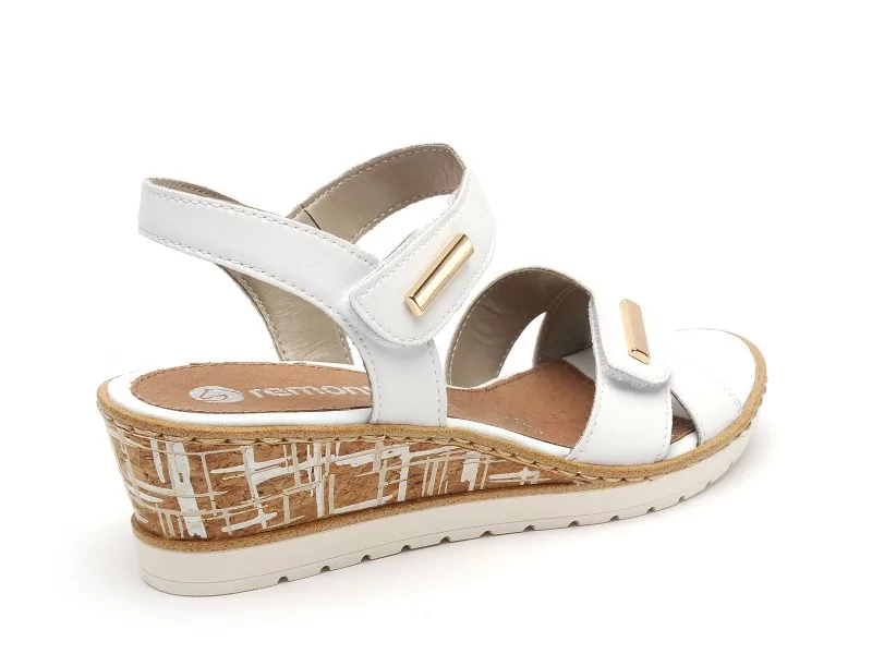 Remonte R6266 Blanc Sandales à Talons Femme