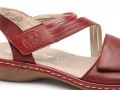 Rieker 65964 Rouge Sandales Plates Femme