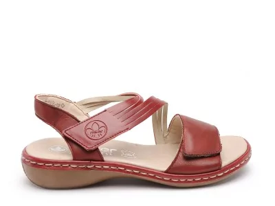 65964 Rouge Sandales Plates Femme