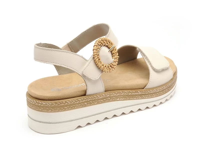 Remonte D0Q52 Beige Sandales Plates Femme