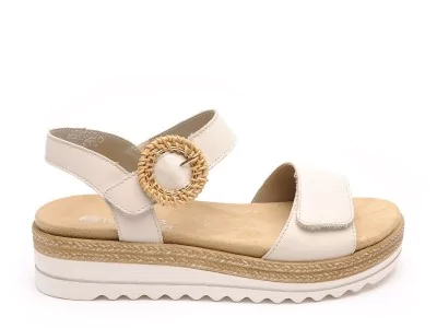 D0Q52 Beige Sandales Plates Femme