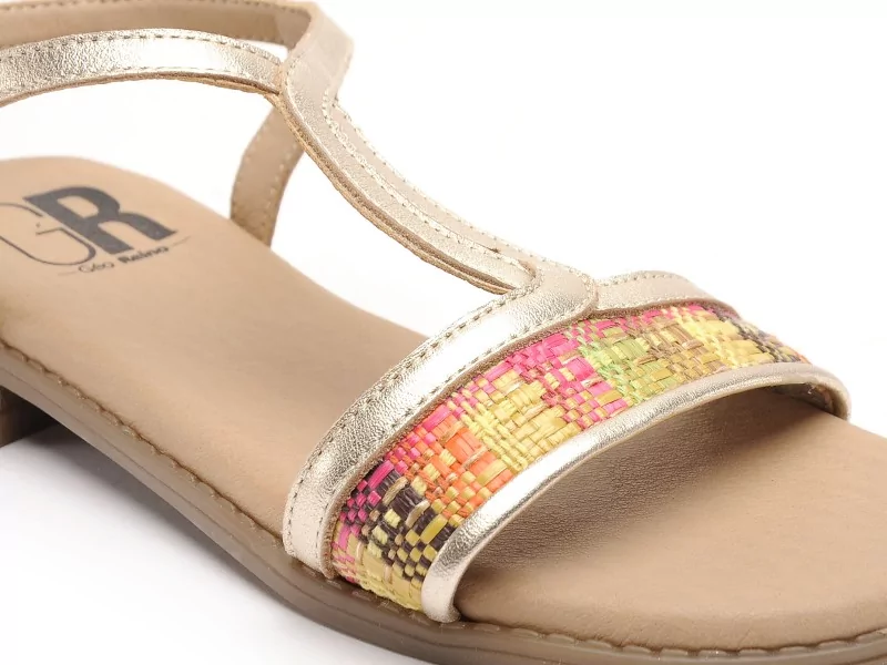 Gr POLAVIA Multicolore Sandales Plates Femme