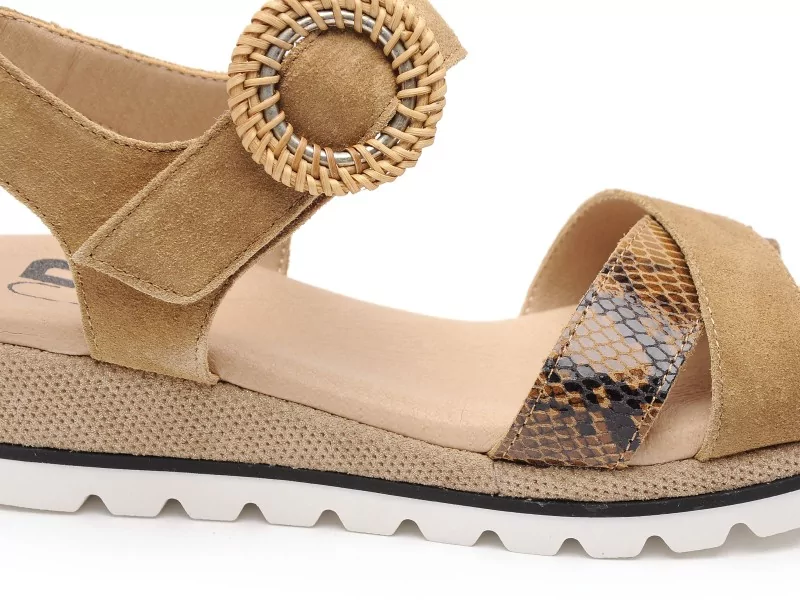 Gr MAGNABE Beige Sandales à Talons Femme