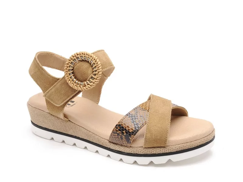 Gr MAGNABE Beige Sandales à Talons Femme