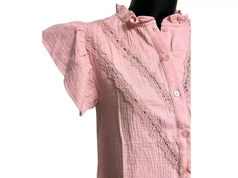 Emma Ella Chemisier Rose N6304 Chemisiers et Tuniques Femme