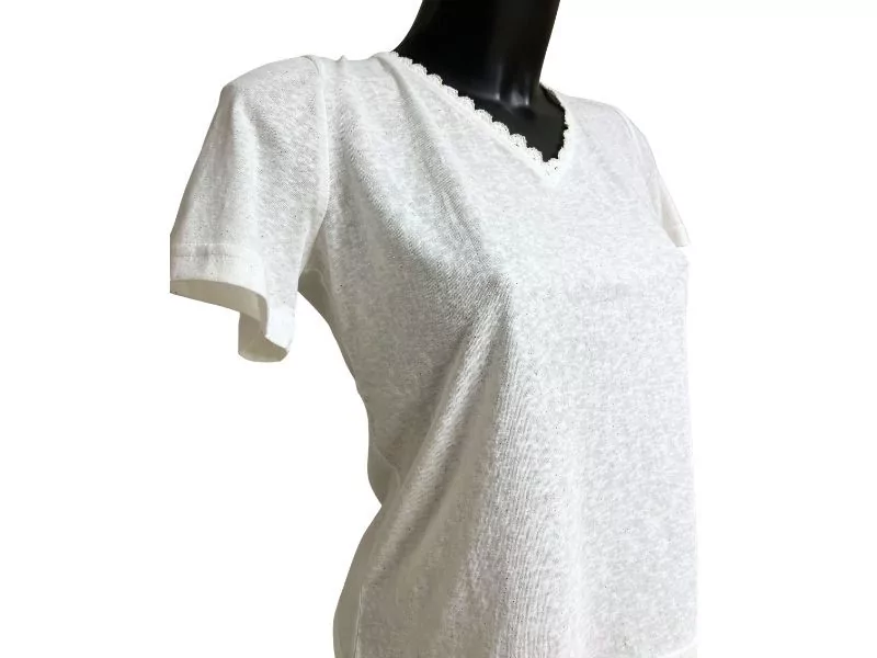 Emma Ella T-Shirt Blanc N2448 T-Shirts Femme