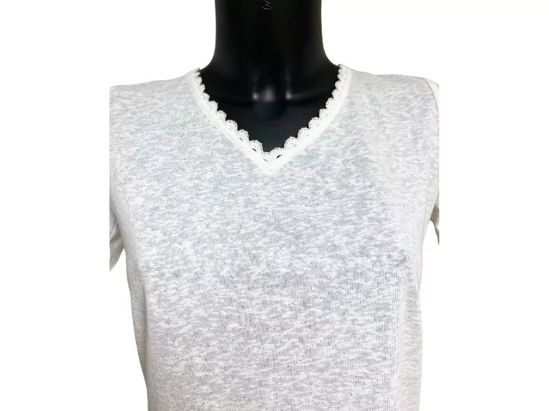 Emma Ella T-Shirt Blanc N2448 T-Shirts Femme