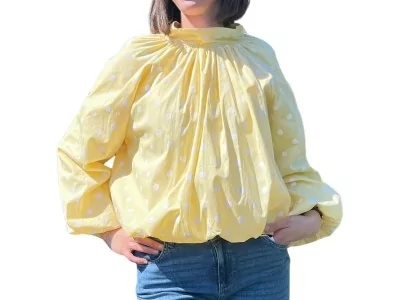 Chemisier Jaune D7770 Chemisiers et Tuniques Femme