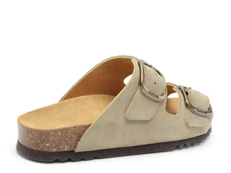 Scholl NOELLE Kaki Mules et Sabots Plats Femme