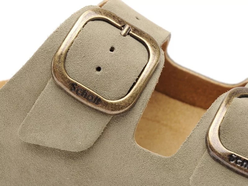 Scholl NOELLE Kaki Mules et Sabots Plats Femme