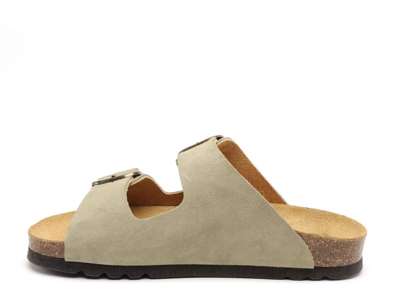 Scholl NOELLE Kaki Mules et Sabots Plats Femme