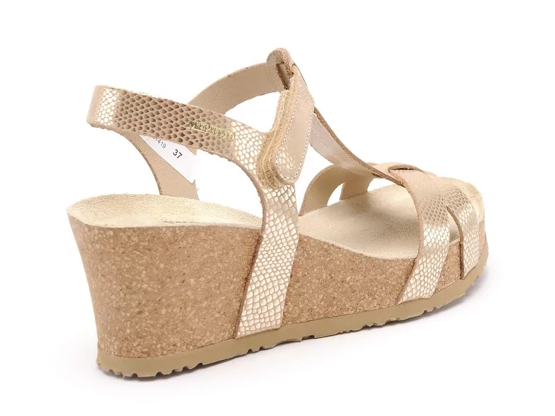 Mephisto 2824P5141929 LIVIANE HAVANA Or Sandales à Talons Femme