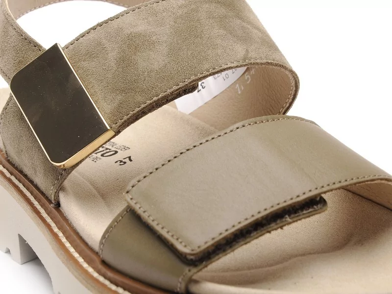 Mephisto 7042P5147363 VIOLAINE Kaki Sandales Plates Femme