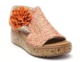 Rieker V1783 Orange Sandales à Talons Femme