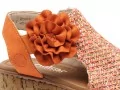 Rieker V1783 Orange Sandales à Talons Femme