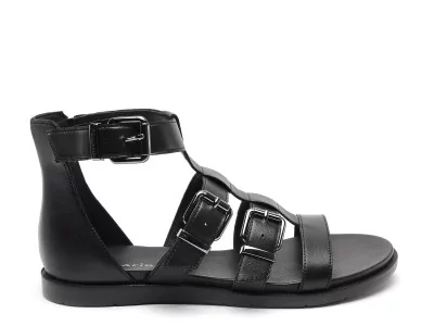 28125 46 Noir Sandales Plates Femme