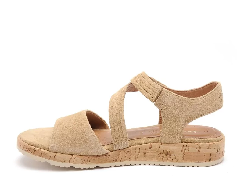 Tamaris 28109 46 Beige Sandales Plates Femme