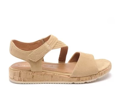 28109 46 Beige Sandales Plates Femme