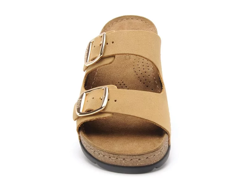 Scholl BORA 2 STRAP Beige Mules et Sabots Plats Femme