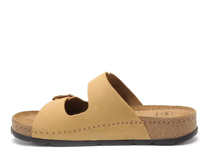 Scholl BORA 2 STRAP Beige Mules et Sabots Plats Femme