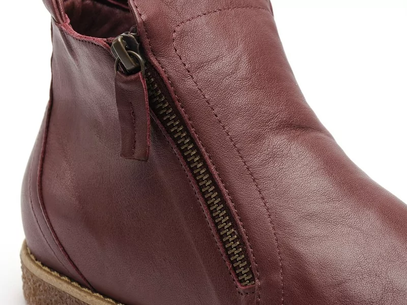 Andrea Conti 0340010 ZIP Bordeaux Boots et Bottines Plates Femme