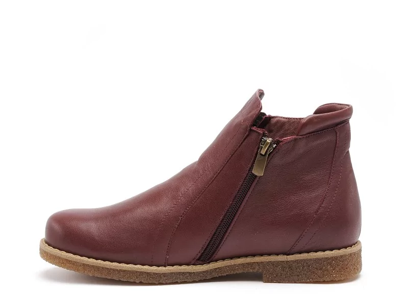 Andrea Conti 0340010 ZIP Bordeaux Boots et Bottines Plates Femme