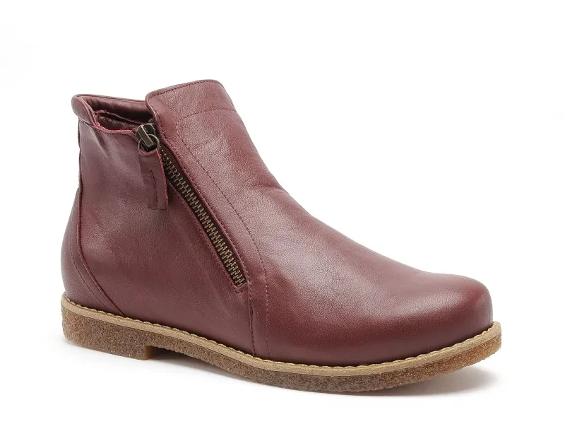 Andrea Conti 0340010 ZIP Bordeaux Boots et Bottines Plates Femme
