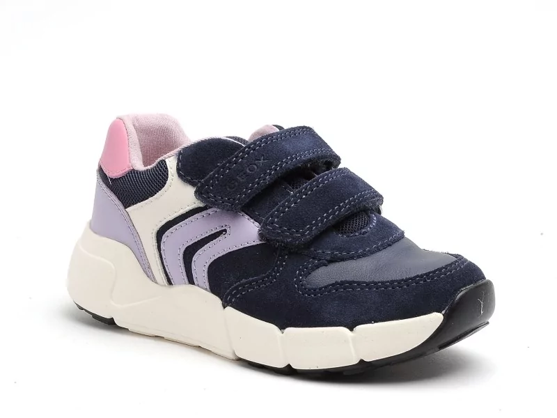 Geox B FLEXYPER MINI GIRL B656NA Bleu Baskets Basses Fille