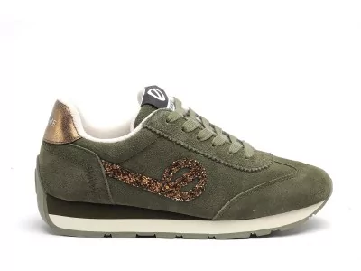 CITY RU JOGGER Kaki Baskets Basses Femme