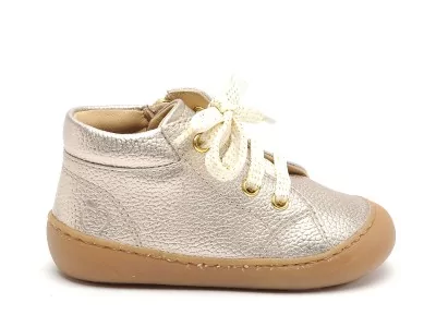 PLUM LACE LAMINATO GRAINE Or Chaussures Premiers Pas