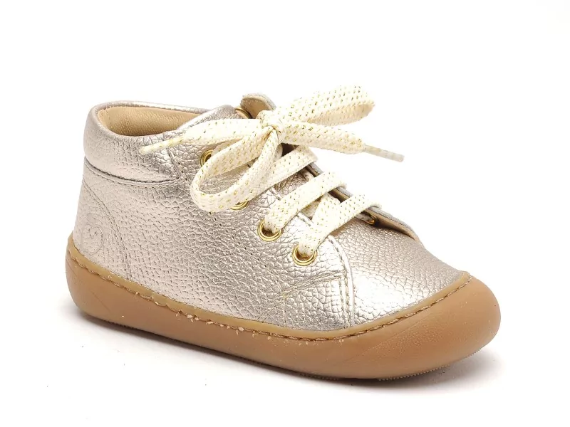 Shoo Pom PLUM LACE LAMINATO GRAINE Or Chaussures Premiers Pas