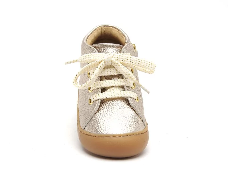 Shoo Pom PLUM LACE LAMINATO GRAINE Or Chaussures Premiers Pas