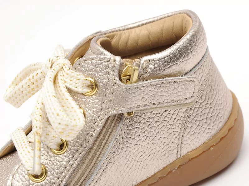 Shoo Pom PLUM LACE LAMINATO GRAINE Or Chaussures Premiers Pas