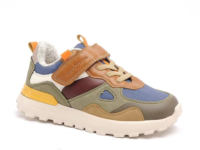 Shoo Pom JOGGY SCRATCH Kaki Baskets Basses Garçon