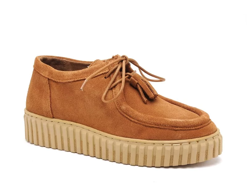 Coco Abricot AMATHAY Marron Derbies Femme