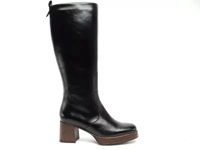 D9339AL Noir Bottes à Talons Femme