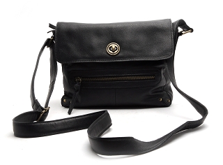 PIECES PCTOTALLY LEATHER LARGE CROSS BODY<br>Noir