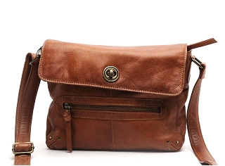 PIECES PCTOTALLY LEATHER LARGE CROSS BODY<br>marron