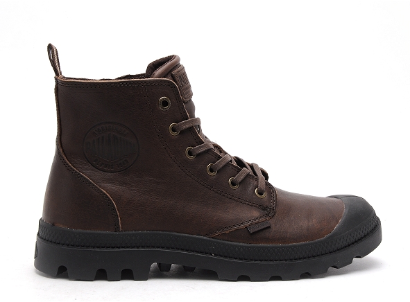 Palladium boots bottine pampa  zip leather marron