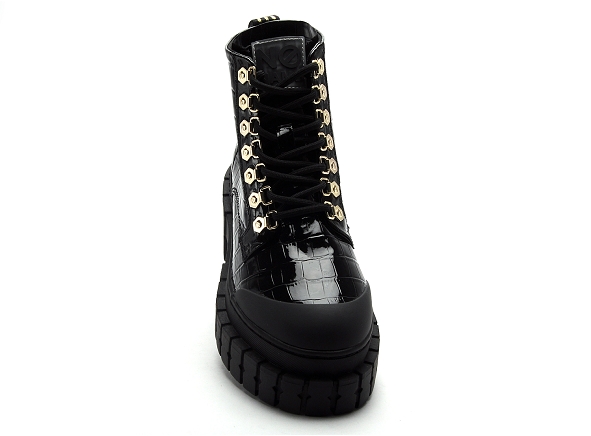 No name boots bottine talons cross low boots croco noir9522301_4