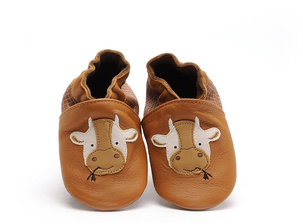 Robeez chaussons funny cow marron