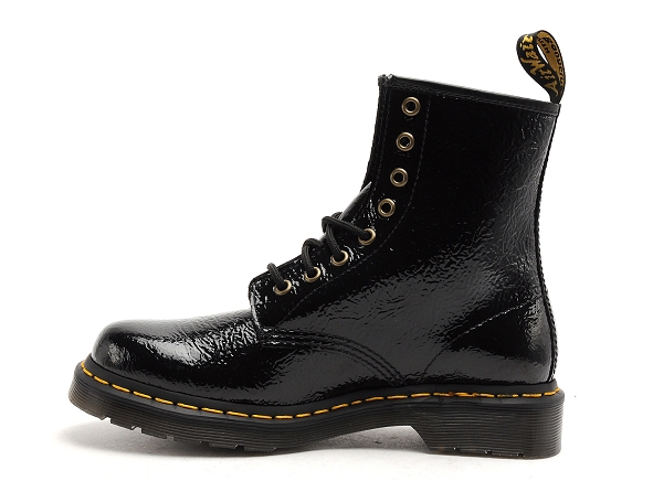 Dr martens boots bottine plates 1460 distressed patent noir9752201_3